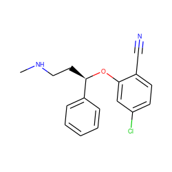 CNCC[C@@H](Oc1cc(Cl)ccc1C#N)c1ccccc1 ZINC000071295772