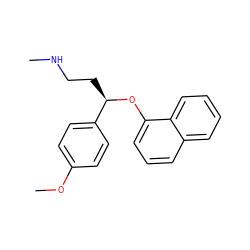 CNCC[C@@H](Oc1cccc2ccccc12)c1ccc(OC)cc1 ZINC000013588082