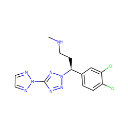 CNCC[C@@H](c1ccc(Cl)c(Cl)c1)n1nnc(-n2nccn2)n1 ZINC000058581026