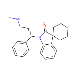 CNCC[C@@H](c1ccccc1)N1C(=O)C2(CCCCC2)c2ccccc21 ZINC000034986249