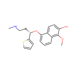 CNCC[C@H](Oc1cccc2c(OC)c(O)ccc12)c1cccs1 ZINC000027096431