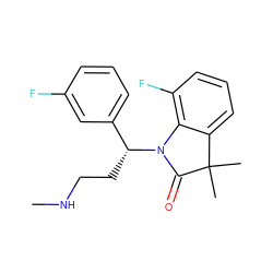 CNCC[C@H](c1cccc(F)c1)N1C(=O)C(C)(C)c2cccc(F)c21 ZINC000034986252