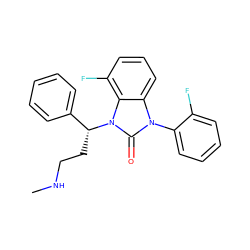 CNCC[C@H](c1ccccc1)n1c(=O)n(-c2ccccc2F)c2cccc(F)c21 ZINC000034986675