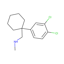 CNCC1(c2ccc(Cl)c(Cl)c2)CCCCC1 ZINC000053739072