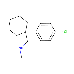 CNCC1(c2ccc(Cl)cc2)CCCCC1 ZINC000053738308