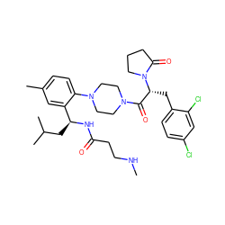 CNCCC(=O)N[C@@H](CC(C)C)c1cc(C)ccc1N1CCN(C(=O)[C@@H](Cc2ccc(Cl)cc2Cl)N2CCCC2=O)CC1 ZINC000028823930