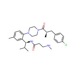 CNCCC(=O)N[C@H](c1cc(C)ccc1N1CCN(C(=O)[C@H](C)Cc2ccc(Cl)cc2)CC1)C(C)C ZINC000028867167