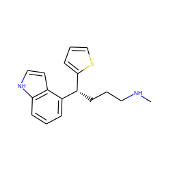 CNCCC[C@@H](c1cccs1)c1cccc2[nH]ccc12 ZINC000040896552