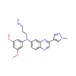 CNCCCN(c1cc(OC)cc(OC)c1)c1ccc2ncc(-c3cnn(C)c3)nc2c1 ZINC000204148530