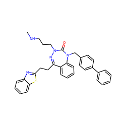 CNCCCN1N=C(CCc2nc3ccccc3s2)c2ccccc2N(Cc2ccc(-c3ccccc3)cc2)C1=O ZINC001772622601