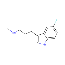 CNCCCc1c[nH]c2ccc(F)cc12 ZINC000066252790