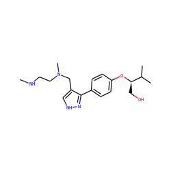 CNCCN(C)Cc1c[nH]nc1-c1ccc(O[C@H](CO)C(C)C)cc1 ZINC000474608462