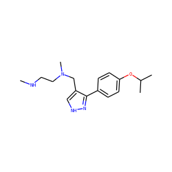 CNCCN(C)Cc1c[nH]nc1-c1ccc(OC(C)C)cc1 ZINC000474608404