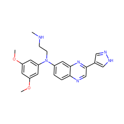 CNCCN(c1cc(OC)cc(OC)c1)c1ccc2ncc(-c3cn[nH]c3)nc2c1 ZINC000204171503