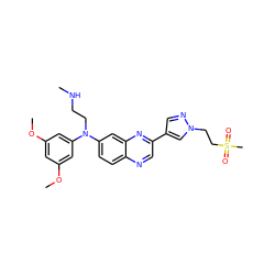 CNCCN(c1cc(OC)cc(OC)c1)c1ccc2ncc(-c3cnn(CCS(C)(=O)=O)c3)nc2c1 ZINC000219347459