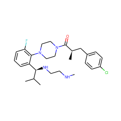 CNCCN[C@H](c1cccc(F)c1N1CCN(C(=O)[C@H](C)Cc2ccc(Cl)cc2)CC1)C(C)C ZINC000040874803