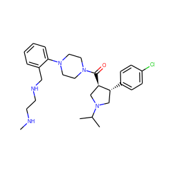 CNCCNCc1ccccc1N1CCN(C(=O)[C@@H]2CN(C(C)C)C[C@H]2c2ccc(Cl)cc2)CC1 ZINC000028959751