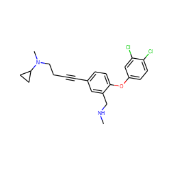 CNCc1cc(C#CCCN(C)C2CC2)ccc1Oc1ccc(Cl)c(Cl)c1 ZINC000028825164