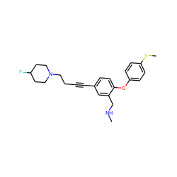 CNCc1cc(C#CCCN2CCC(F)CC2)ccc1Oc1ccc(SC)cc1 ZINC000028825144