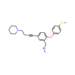 CNCc1cc(C#CCCN2CCCCC2)ccc1Oc1ccc(SC)cc1 ZINC000028825113