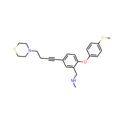 CNCc1cc(C#CCCN2CCSCC2)ccc1Oc1ccc(SC)cc1 ZINC000028825138