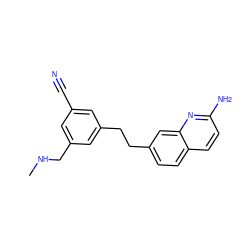 CNCc1cc(C#N)cc(CCc2ccc3ccc(N)nc3c2)c1 ZINC001772573935