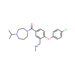 CNCc1cc(C(=O)N2CCCN(C(C)C)CC2)ccc1Oc1ccc(Cl)cc1 ZINC000029130162