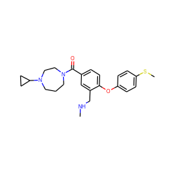 CNCc1cc(C(=O)N2CCCN(C3CC3)CC2)ccc1Oc1ccc(SC)cc1 ZINC000029129271