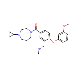 CNCc1cc(C(=O)N2CCCN(C3CC3)CC2)ccc1Oc1cccc(OC)c1 ZINC000029130100