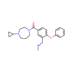 CNCc1cc(C(=O)N2CCCN(C3CC3)CC2)ccc1Oc1ccccc1 ZINC000029130090