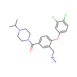 CNCc1cc(C(=O)N2CCN(C(C)C)CC2)ccc1Oc1ccc(Cl)c(Cl)c1 ZINC000029131240