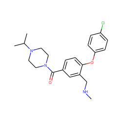 CNCc1cc(C(=O)N2CCN(C(C)C)CC2)ccc1Oc1ccc(Cl)cc1 ZINC000029131007