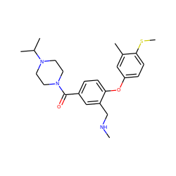 CNCc1cc(C(=O)N2CCN(C(C)C)CC2)ccc1Oc1ccc(SC)c(C)c1 ZINC000029130279