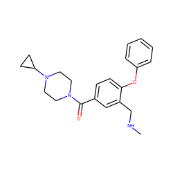 CNCc1cc(C(=O)N2CCN(C3CC3)CC2)ccc1Oc1ccccc1 ZINC000029130608