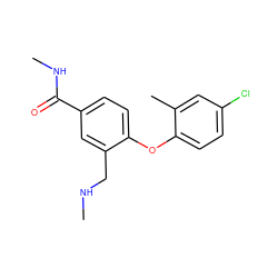 CNCc1cc(C(=O)NC)ccc1Oc1ccc(Cl)cc1C ZINC000029129491