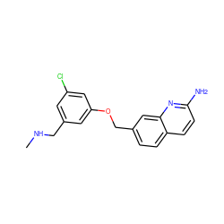 CNCc1cc(Cl)cc(OCc2ccc3ccc(N)nc3c2)c1 ZINC001772603912