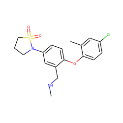 CNCc1cc(N2CCCS2(=O)=O)ccc1Oc1ccc(Cl)cc1C ZINC000029129396