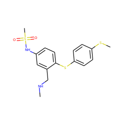 CNCc1cc(NS(C)(=O)=O)ccc1Sc1ccc(SC)cc1 ZINC000040935613