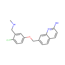 CNCc1cc(OCc2ccc3ccc(N)nc3c2)ccc1Cl ZINC000263621060