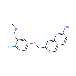 CNCc1cc(OCc2ccc3ccc(N)nc3c2)ccc1F ZINC000653751776