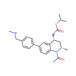 CNCc1ccc(-c2ccc3c(c2)[C@H](NC(=O)OC(C)C)C[C@H](C)N3C(C)=O)cc1 ZINC000169324321