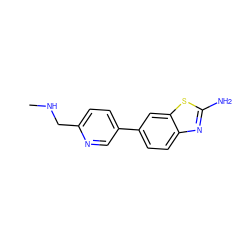 CNCc1ccc(-c2ccc3nc(N)sc3c2)cn1 ZINC000474608451