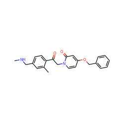 CNCc1ccc(C(=O)Cn2ccc(OCc3ccccc3)cc2=O)c(C)c1 ZINC000169711372