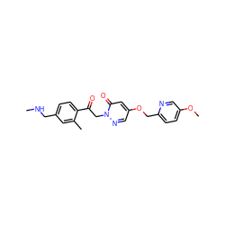 CNCc1ccc(C(=O)Cn2ncc(OCc3ccc(OC)cn3)cc2=O)c(C)c1 ZINC000169711481
