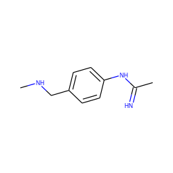 CNCc1ccc(NC(C)=N)cc1 ZINC000026721879