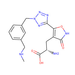 CNCc1cccc(Cn2nnc(-c3o[nH]c(=O)c3C[C@H](N)C(=O)O)n2)c1 ZINC000653727855