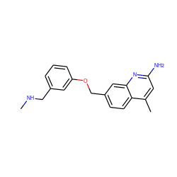 CNCc1cccc(OCc2ccc3c(C)cc(N)nc3c2)c1 ZINC001772609639