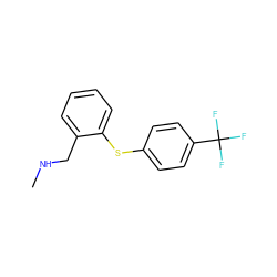 CNCc1ccccc1Sc1ccc(C(F)(F)F)cc1 ZINC000040955412