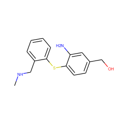 CNCc1ccccc1Sc1ccc(CO)cc1N ZINC000013646020