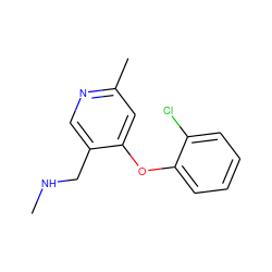 CNCc1cnc(C)cc1Oc1ccccc1Cl ZINC000029125234